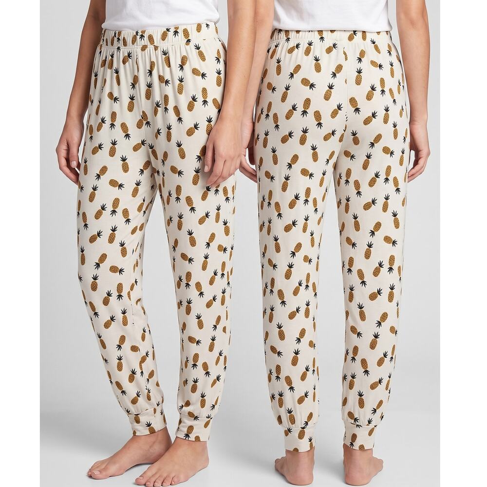Old Navy Womens Medium Pineapple Print Jogger Lounge Sleep Pajama Pants